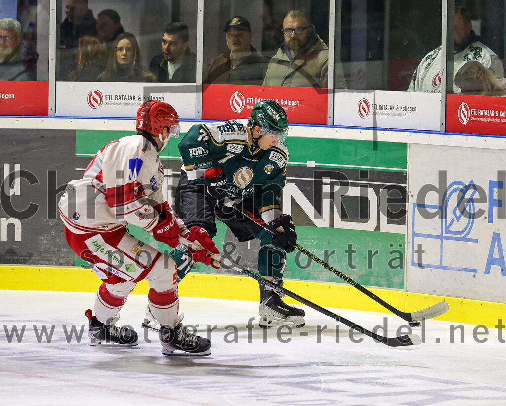 2025-09-12_159_TSV_Erding_gegen_EV_Landshut | Erding, Deutschland, 12.09.2025:Eishockey, Oberliga Süd 2025 / 2026, Testspiel, TSV Erding gegen EV Landshut, Endergebnis: 4:6+l5+, Marcel Tabert (Erding Gladiators, #71)Foto: Christian Riedel / fotografie-riedel.net