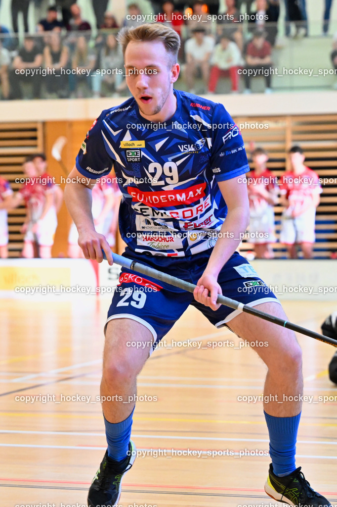 VSV Unihockey vs. KAC Floorball | #29 Anze Brajic VSV Unihockey, VSV Unihockey vs. KAC Floorball, VSV Unihockey vs. KAC Floorball am 12.04.2025 in Villach (Ballspielhalle St. Martin), Austria, (Photo by Bernd Stefan)