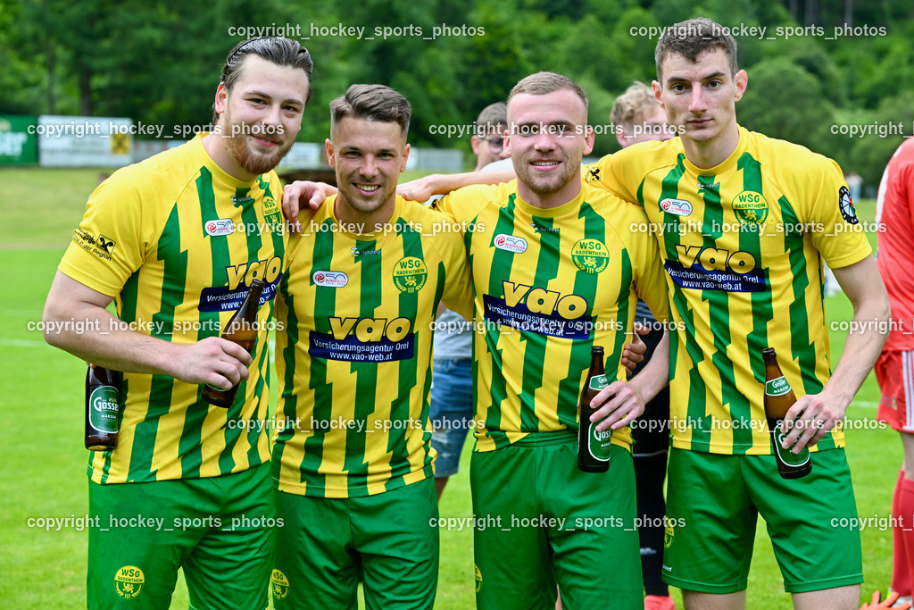 WSG Radenthein vs. St. Michael ob Bleiburg | #21 Marko Vincetic WSG Radenthein, #14 Rok Baskera WSG Radenthein, #98 Gaber Petric WSG Radenthein, #16 Rok Jamsek WSG Radenthein, WSG Radenthein vs. St. Michael ob Bleiburg, WSG Radenthein vs. St. Michael ob Bleiburg  am 15.06.2024 in Radenthein (Sportplatz Radenthein), Austria, (Photo by Bernd Stefan)