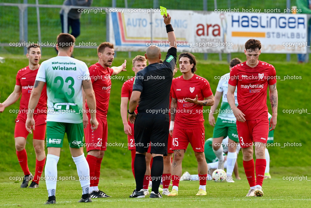 SV Feldkirchen vs. Atus Ferlach 5.5.2023 | Avdic Edin Referee, Gelbe Karte, #45 Christopher, #3 Alexander Weiss, #21 Marjan Ogris-Martic, #23 Dejan Kern