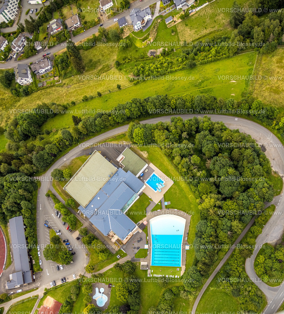 BadBerleburg240710020 | Luftbild, Rothaarbad Freibad, Rothaar Wellenfreibad, Senkrechtaufnahme, Bad Berleburg, Wittgensteiner Land, Nordrhein-Westfalen, Deutschland