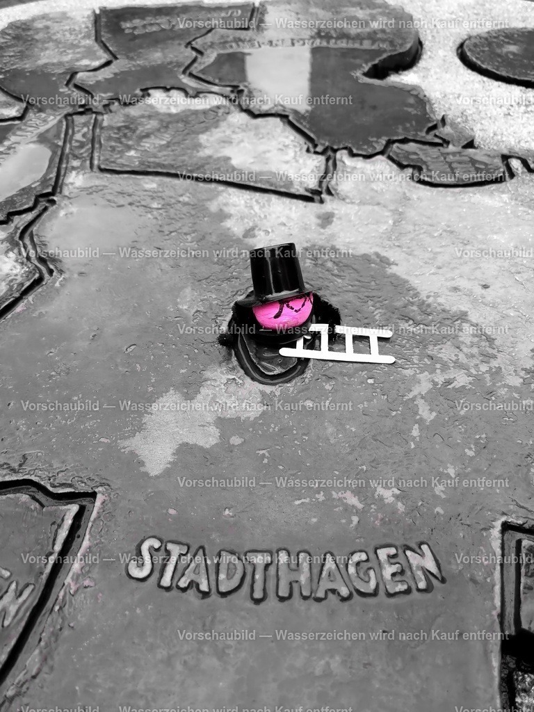 Stadthagen | ein kleiner Glücksbringer auf der Stadthagen Karte vor dem Neuen Rathaus - Realisiert mit Pictrs.com