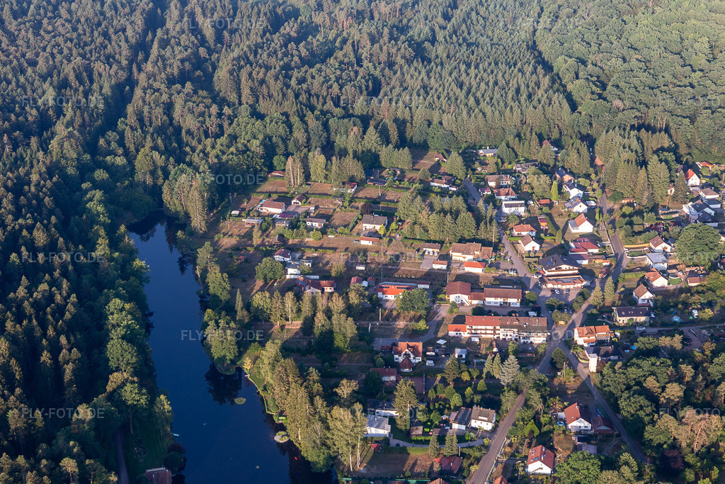 Luftbild: Am Sägmühlweiher von Osten in Ludwigswinkel im Bundesland Rheinland-Pfalz in Deutschland. Foto: IMG_121970.jpg vom 08.08.2020 durch Werner Riehm/FLY-FOTO.de