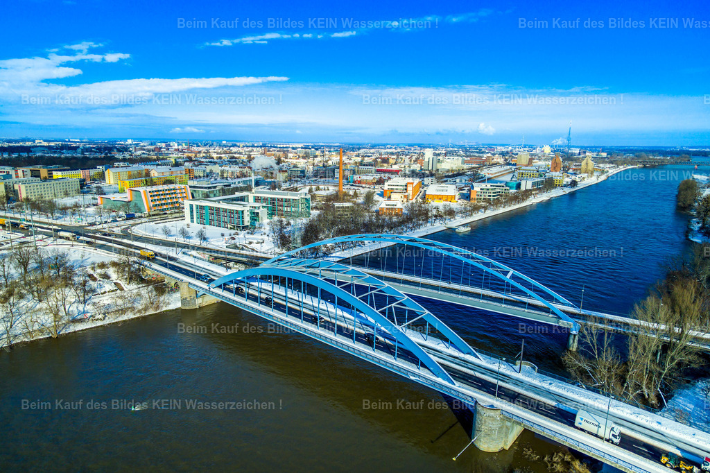 Magdeburg Jerusalembrücke über Elbe im Winter-0007 | Jerusalembrücke  - Realisiert mit Pictrs.com