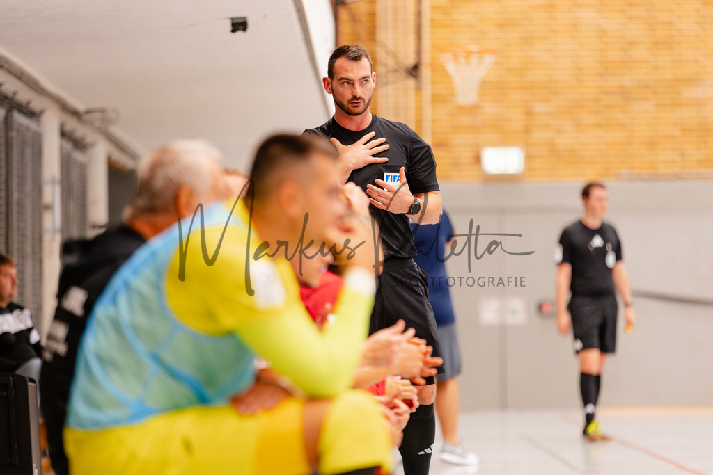 Futsal-Bundesliga, Saison 2025/2026, 2. Spieltag: SC Preußen Münster - FC Liria Futsal Berlin | Futsal-Bundesliga, Saison 2025/2026, 2. Spieltag, SC Preußen Münster empfängt FC Liria Berlin in der Universitäts-Sporthalle in Münster. Foto: sportfotografie.ms | Markus Paletta - Realisiert mit Pictrs.com