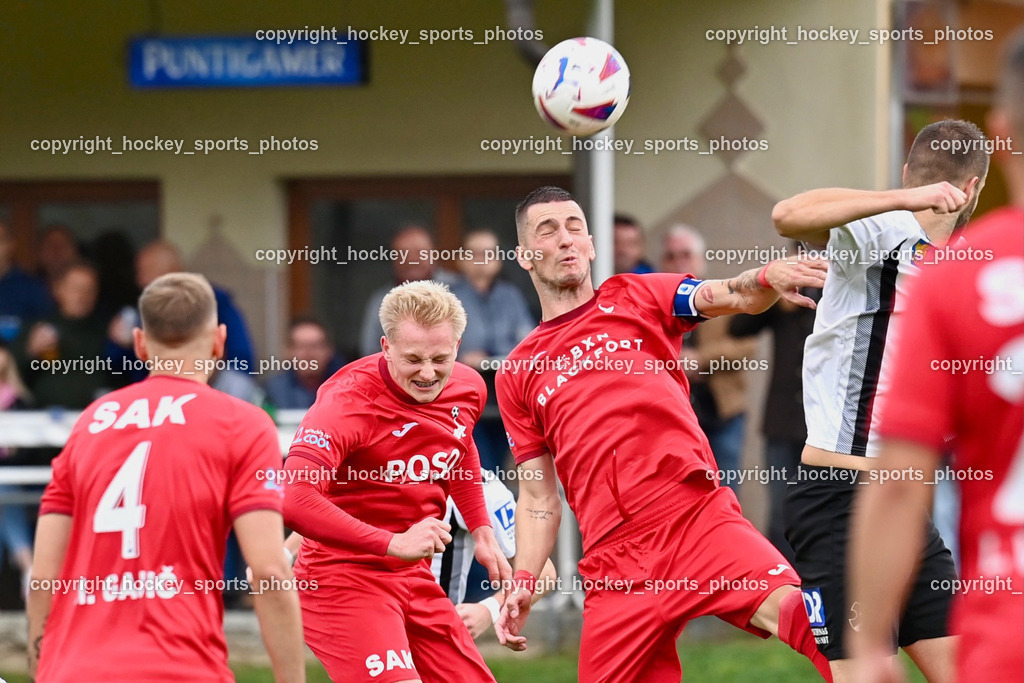 SVG Bleiburg vs. SAK 23.9.2023 | #6 Toni Dullnig SAK, #24 Zoran Vukovic (K) SAK, SVG Bleiburg vs. SAK 23.9.2023, SVG Bleiburg vs. SAK am 23.09.2023 in Bleiburg (Karl Kornberger Stadion), Austria, (Photo by Bernd Stefan)