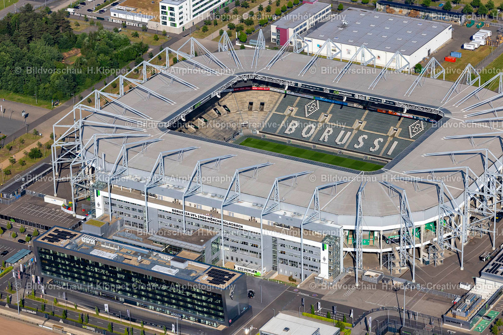 Luftbild Mönchengladbach-3537 | Luftbildfotografie und Luftbild Mönchengladbach Sportstätten-Gelände der Arena des Stadion  BORUSSIA-PARK in Mönchengladbach - Realisiert mit Pictrs.com