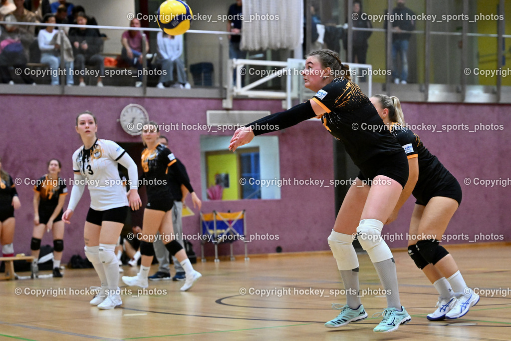 ASKÖ Volley Eagles Villach vs. Fidas Volleys Jennersdorf 5.10.2024 | #3 BUTTAZONI Sabrina ASKÖ Eagles Villach, #4 KOOPMAN Marjon ASKÖ Eagles Villach, ASKÖ Volley Eagles Villach vs. Fidas Volleys Jennersdorf 5.10.2024, ASKÖ Volley Eagles Villach vs. Fidas Volleys Jennersdorf am 05.10.2024 in Villach (Ballspielhalle Lind), Austria, (Photo by Bernd Stefan)