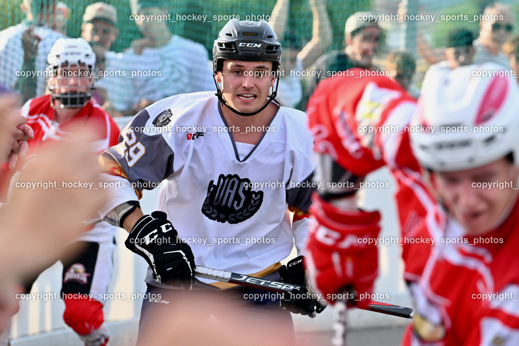 VAS Ballhockey vs. HSC Eagles Poggersdorf | #29 Wohlfahrt Philip, VAS Ballhockey vs. HSC Eagles Poggersdorf, VAS Ballhockey vs. HSC Eagles Poggersdorf am 14.07.2024 in Villach (Alpen Arena ), Austria, (Photo by Bernd Stefan)