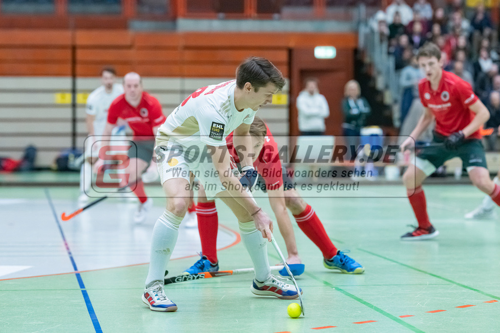 HK_20230122_103206 | 1. Bundesliga ( Halle ) Herren Crefelder HTC - Rot-Weiss Köln am 22.1.2023 Crefelder HTC  ( CHTC ) Halle Glockenspitz , Krefeld , Maximilian Siegburg ( Rot-Weiss Köln #18 )