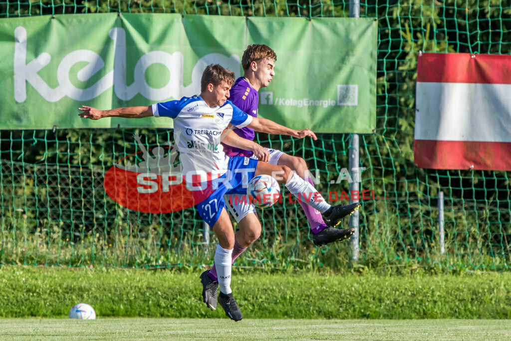 Austria Klagenfurt Amateure - SK Treibach 1-1, Kärntner Liga 2. Runde | Samuel Lauhard (SK Treibach #27) Austria Klagenfurt Amateure - SK Treibach 1-1 am 08.08.2023 in Brückl
(Sportplatz), Austria, (Photo by Ernst Krawagner sport-fan.at) - Realisiert mit Pictrs.com