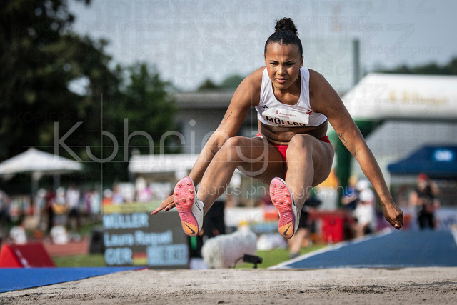 61. Internationales Pfingstsportfest; Rehlingen-Siersburg, 24.05.2026 | REHLINGEN , GERMANY - MAY 24: Laura Raquel Müller (GER/Unterländer LG) during the 61. Internationales Pfingstsportfest on 24.05.2026 at the  Bungertstadion in Rehlingen-Siersburg (Saarland / Deutschland).