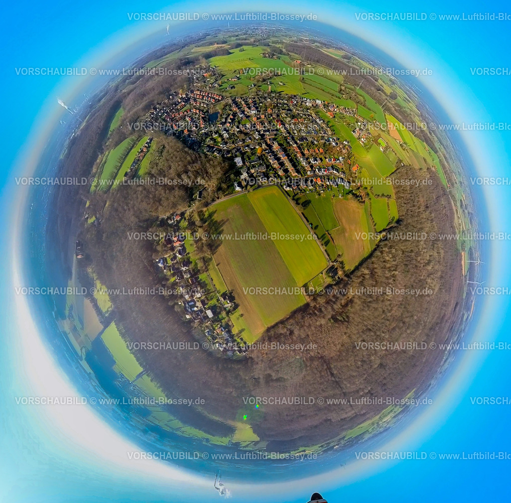 Selm230290010_Cappenberg | Luftbild, Übersicht,Fischaugenbild,  Cappenberg, Selm, Ruhrgebiet, Nordrhein-Westfalen, Deutschland