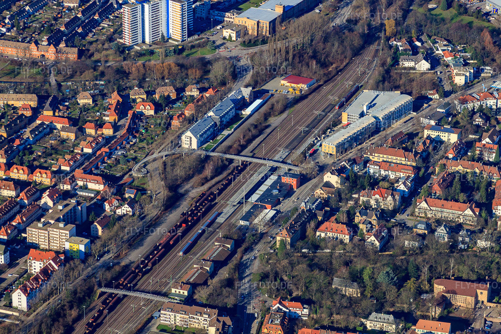 Luftbild: Speyer Hbf in Speyer im Bundesland Rheinland-Pfalz in Deutschland. Foto: IMG_36858.jpg vom 16.01.2011 durch Werner Riehm/FLY-FOTO.de