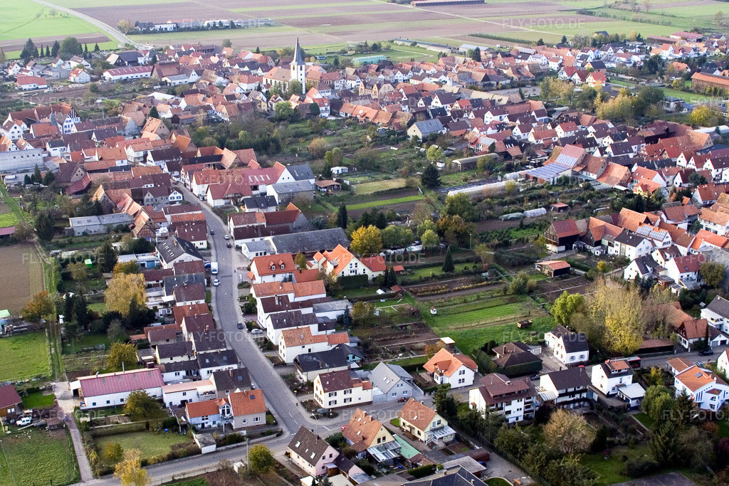 Luftbild: Ottersheim bei Ludwigstr in Ottersheim bei Landau im Bundesland Rheinland-Pfalz in Deutschland. Foto: IMG_4627.jpg vom 10.11.2006 durch Werner Riehm/FLY-FOTO.de