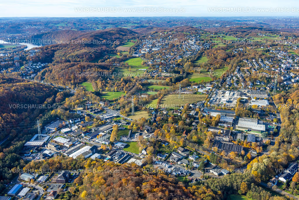 Herdecke251104608 | Luftbild, Ardeygebirge und Ortsansicht Wohngebiet Ortsteil Westende, herbstliche Bäume, Ostende, Herdecke, Ruhrgebiet, Nordrhein-Westfalen, Deutschland