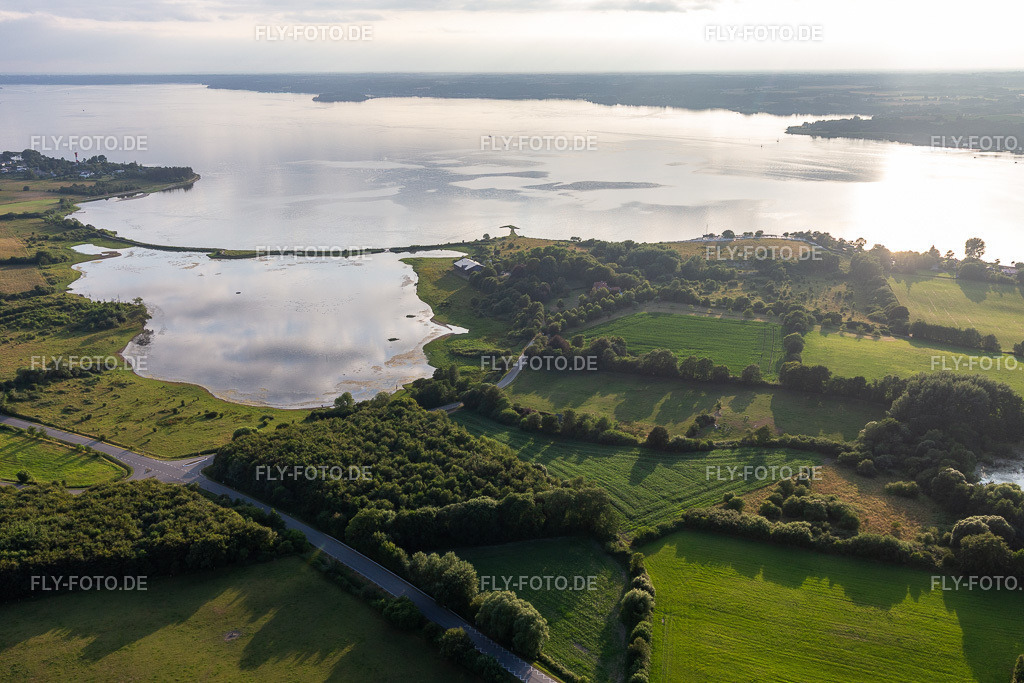 Abgedeichtes Kleines Noor | Luftbild: Abgedeichtes Kleines Noor im Ortsteil Holnis in Glücksburg im Bundesland Schleswig-Holstein in Deutschland. Foto: IMG_127854.jpg vom 23.07.2021 durch ©2025 Werner Riehm fly-foto.de/copyright - Realisiert mit Pictrs.com