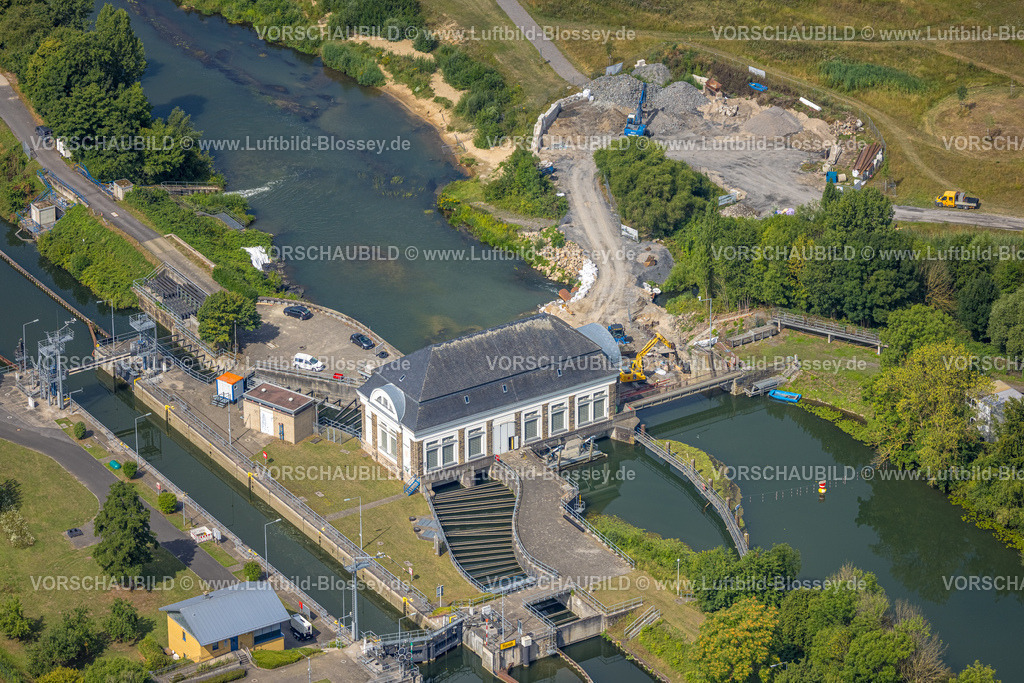 Hamm250700577Mitte | Luftbild, Schleuse Hamm mit Baustelle, Fluss Lippe, Mitte, Hamm, Ruhrgebiet, Nordrhein-Westfalen, Deutschland