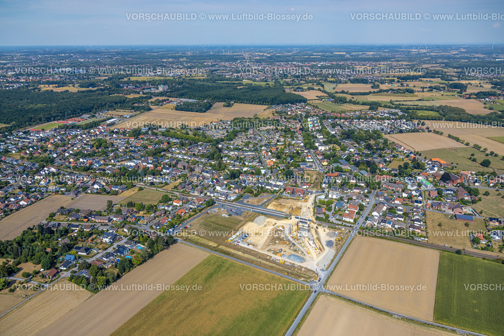 Hamm220809998Rhynern | Luftbild, geplanter Haltepunkt in Westtünnen, Baustelle am Südfeldweg und Von-Thünen-Straße für den künftigen Bahnhaltepunkt, Rhynern, Hamm, Ruhrgebiet, Nordrhein-Westfalen, Deutschland