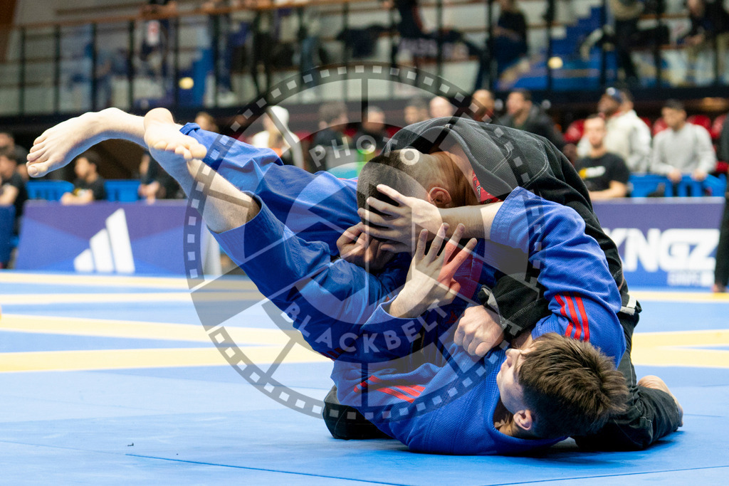 20240124PBB00395 | Fighters compete during the second day of the IBJJF European Championship in Paris, France, on January 24, 2024.