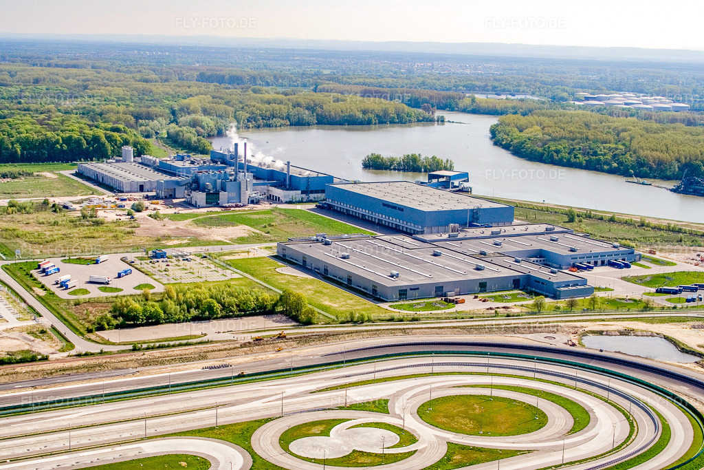 Luftbild: Industriegebiet Oberwald: Papierfabrik Palm in Wörth am Rhein im Bundesland Rheinland-Pfalz in Deutschland. Foto: IMG_10530.jpg vom 27.04.2008 durch Werner Riehm/FLY-FOTO.de