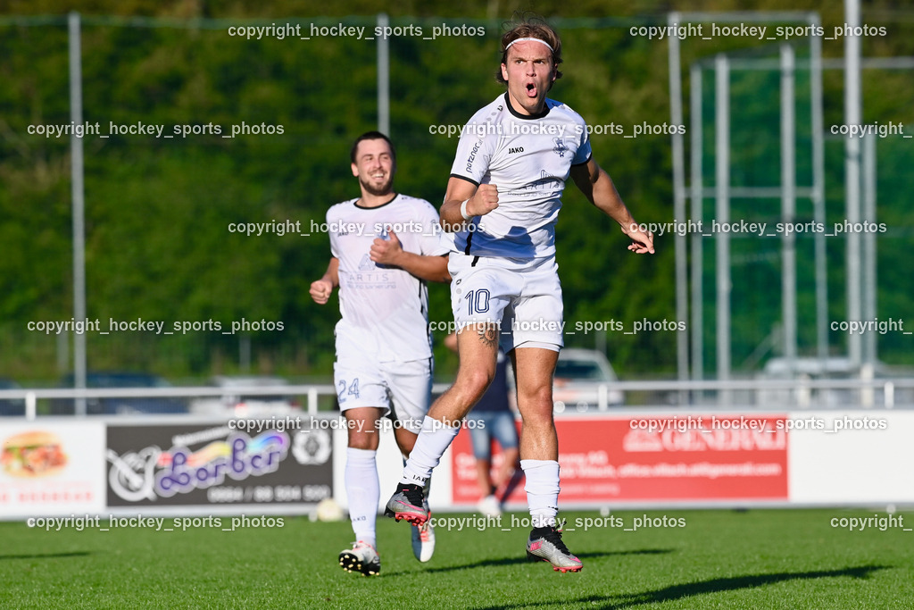 SC Landskron vs. ATUS Velden 11.8.2023 | Jubel ATUS Velden Mannschaft, #24 Gerfried Einspieler, #10 Lukas Lausegger