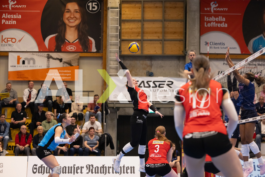 Volleyball I Frauen I Saison 2025-2026 I Volleyball NLA | Women I 1/2 Finals I  VC Kanti Schaffhausen - Sm'Aesch Pfeffingen I 18.03.2026 | 9 Jordan Lockwood (USA) (VC Kanti Schaffhausen) – Diagonal - Realisiert mit Pictrs.com