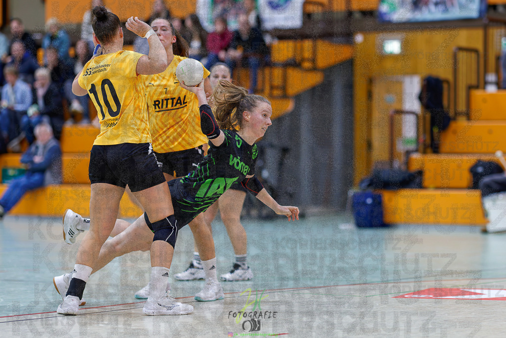 Frauen Oberliga Mitte (HHV); HSG Kleenheim/Langgöns II - HSG Eibelshausen/Ewersbach | Frauen Oberliga Mitte (HHV); HSG Kleenheim/Langgöns II - HSG Eibelshausen/Ewersbach am 01.11.2025 in Oberkleen (Weidig-Halle)Photo © 2025 - Jörg Heinrich - Realisiert mit Pictrs.com