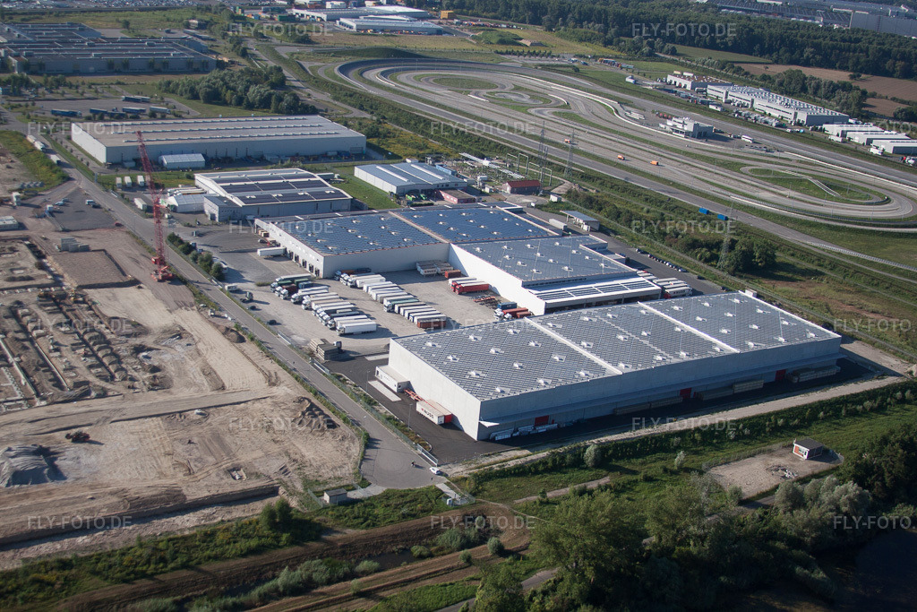 Luftbild: Wörth am Rhein, Industriegebiet Oberwald in Wörth am Rhein im Bundesland Rheinland-Pfalz in Deutschland. Foto: IMG_51696.jpg vom 11.08.2012 durch Werner Riehm/FLY-FOTO.de