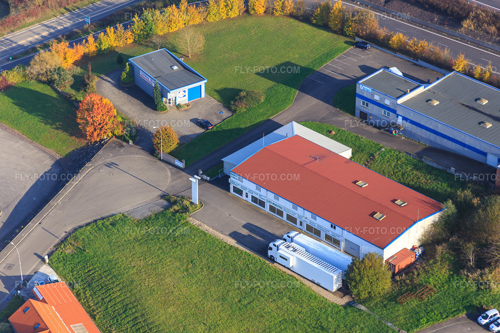 Aerial view: Quincaillerie JS Fournitures and Sébastien Loeb Racing - Prestige Cars in Soultz-sous-Forêts in the state Bas-Rhin, France. – Photo: IMG_075598.jpg taken on 11/01/2014 by Werner Riehm/FLY-FOTO.com – Resolution of the original: 5472 x 3648 px – JS Fournitures : Quincaillerie, Outillage et EPI en Alsace – Sébastien Loeb Racing ’’Prestige Cars’’ | Sébastien Loeb Racing