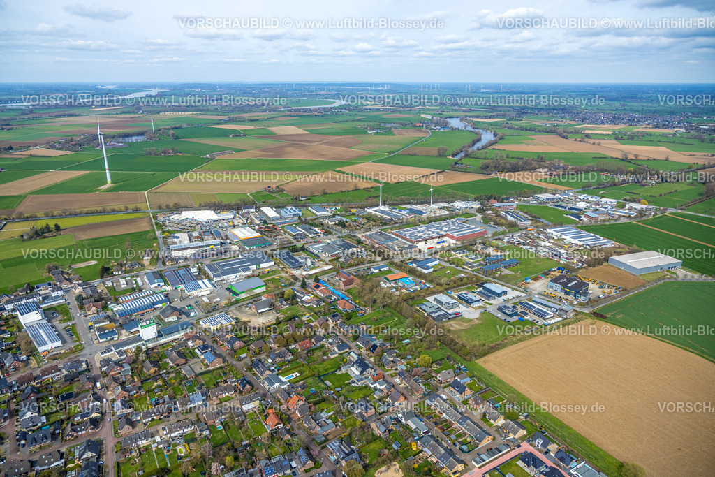 Rees230300718 | Luftbild, Gewerbegebiet Empeler Straße, Rees, Niederrhein, Nordrhein-Westfalen, Deutschland