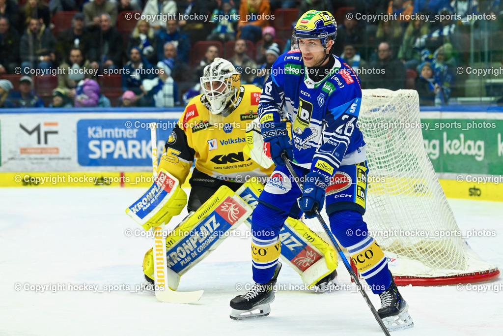 EC IDM Wärmepumpen VSV vs. HC Pustertal | #26 VAN NES Guus EC VSV, #25 Bernard Andreas HC PUSTERTAL, EC IDM Wärmepumpen VSV vs. HC Pustertal, EC IDM Wärmepumpen VSV vs. HC Pustertal am 15.11.2024 in Villach (Stadthalle Villach), Austria, (Photo by Bernd Stefan)