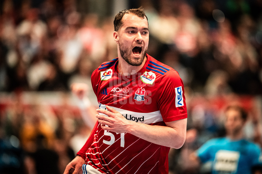 Handball | Männer | Saison 2024/2025 | DAIKIN Handball-Bundesliga | 8. Spieltag || Handball Sport Verein Hamburg vs. TSV Hannover-Burgdorf | 24.10.2024 | Casper Mortensen (#51, Handball Sport Verein Hamburg) jubelt