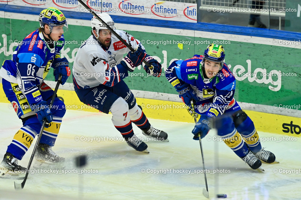 EC IDM Wärmepumpen VSV vs. Hydro Fehervar AV19  | #86 Lanzinger Florian EC VSV, #7 Stajnoch Martin HYDRO FEHERVAR, #14 TSCHURNIG Johannes EC VSV, EC IDM Wärmepumpen VSV vs. Hydro Fehervar AV19 , EC IDM Wärmepumpen VSV vs. Hydro Fehervar AV19  am 01.01.2025 in Villach (Stadthalle Villach), Austria, (Photo by Bernd Stefan)