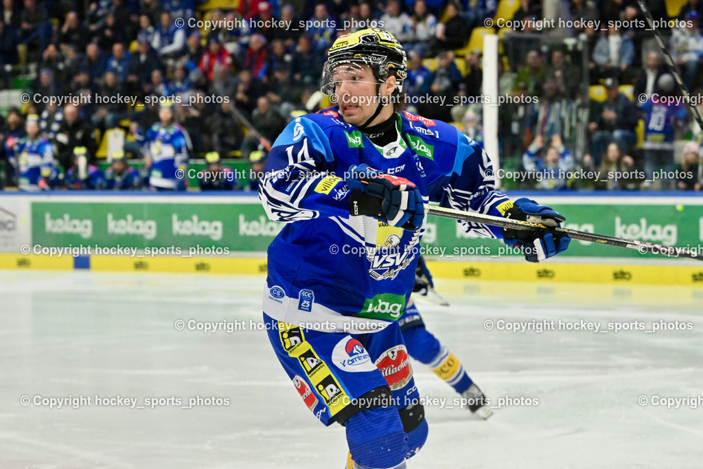 EC IDM Wärmepumpen VSV vs. STEINBACH BLACK WINGS LINZ  | #14 TSCHURNIG Johannes EC VSV, EC IDM Wärmepumpen VSV vs. STEINBACH BLACK WINGS LINZ , EC IDM Wärmepumpen VSV vs. STEINBACH BLACK WINGS LINZ  am 28.01.2025 in Villach (Stadthalle Villach), Austria, (Photo by Bernd Stefan)