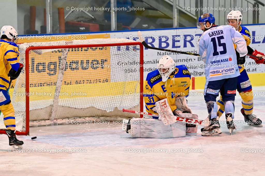 ESC Steindorf vs. EHC Althofen 22.2.2023 | #31 Horn Fabian, #15 Gasser Daniel