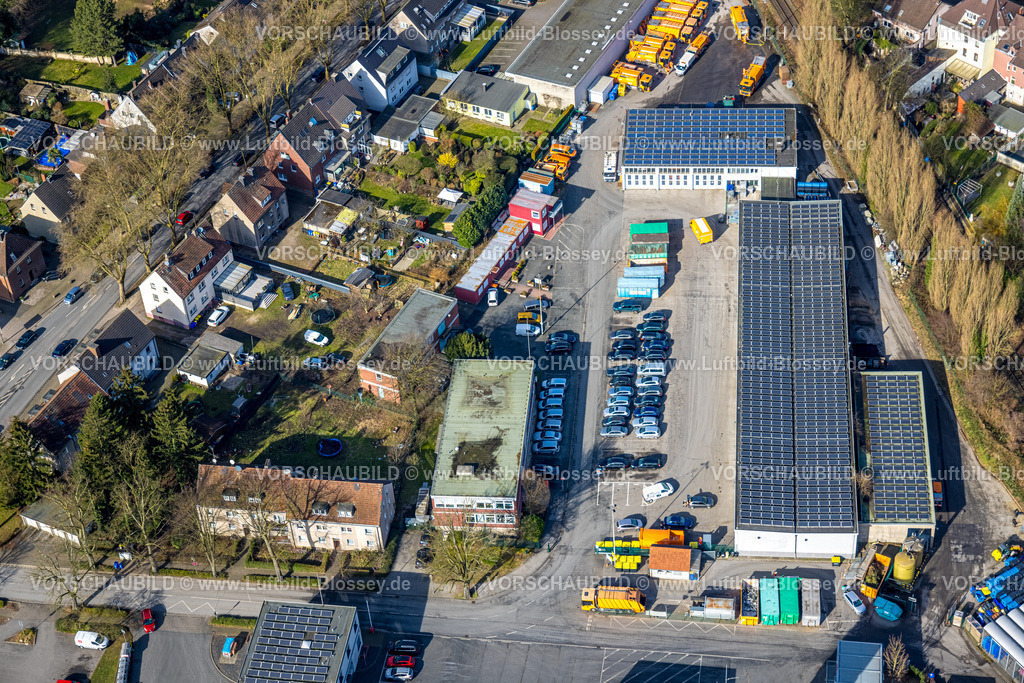 Gladbeck250201682 | Luftbild, Zentraler Betriebshof Gladbeck ZBG mit Solardach, Gladbeck, Ruhrgebiet, Nordrhein-Westfalen, Deutschland