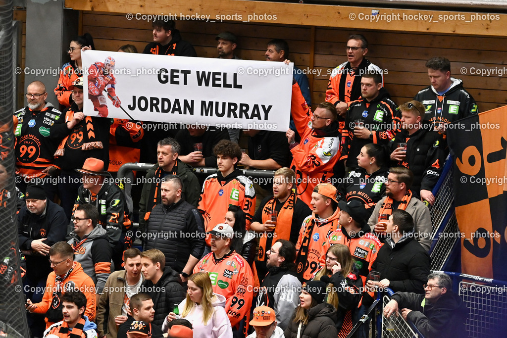 EC IDM WÄRMEPUMPEN VSV vs. MOSER MEDICAL GRAZ99ERS | Graz 99ers Fans, Get Well Jordan Murray Transparent, EC IDM WÄRMEPUMPEN VSV vs. MOSER MEDICAL GRAZ99ERS, EC IDM WÄRMEPUMPEN VSV vs. MOSER MEDICAL GRAZ99ERS am 12.03.2026 in Villach (Stadthalle Villach), Austria, (Photo by Bernd Stefan)