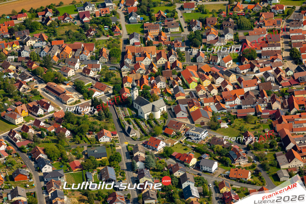 Das Luftbild zeigt : Rottershausen Oerlenbach - Die Luftaufnahme wurde 2024 vom UL-Flugzeug aus erstellt ( keine Drohne ) - Hochauflösende Luftaufnahme - Für grossformatige Ausdrucke geeignet. Die Geschenkidee !Mit Lizenz und Bildrechte bestellbar