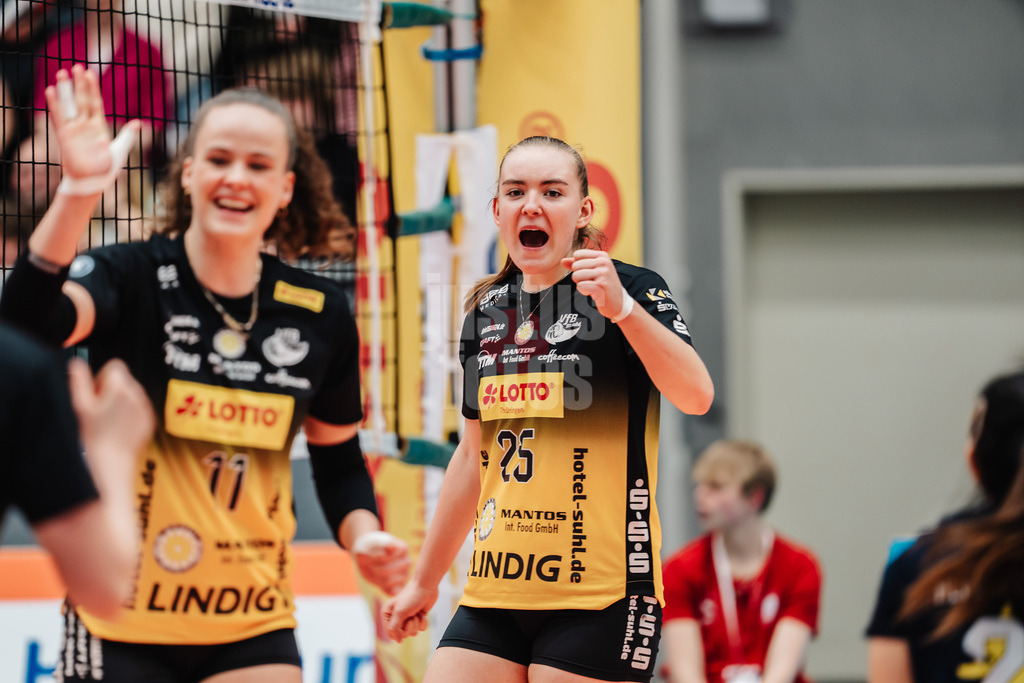 Volleyball | Frauen | Saison 2025/2026 | Volleyball Bundesliga | ETV Hamburger Volksbank Volleys vs. VfB Suhl LOTTO Thüringen | 07.03.2026 | Monika Brancuska (#25, VfB Suhl LOTTO Thüringen) jubelt