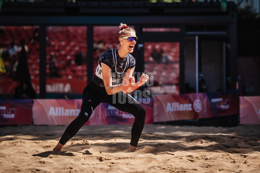 Beachvolleyball | Frauen | Allianz German Beach Tour 2025 | Tourstop Düsseldorf | 16.05.2025 | Sarah Schneider jubelt