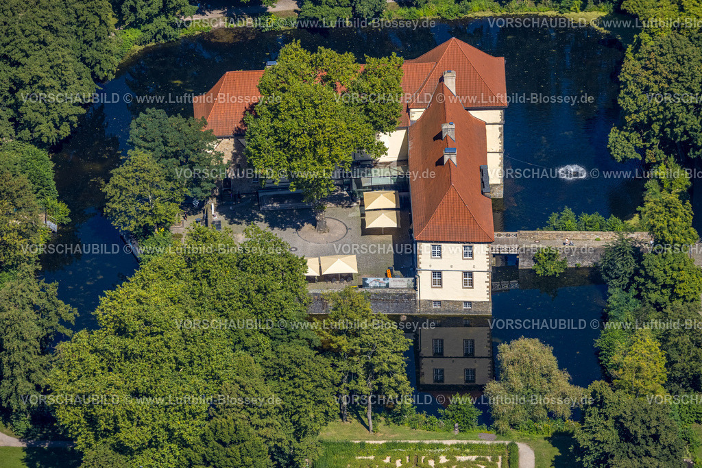 Herne240803449 | Luftbild, Schloss Strünkede Wasserschloss mit Schloßgarten, Baukau, Herne, Ruhrgebiet, Nordrhein-Westfalen, Deutschland