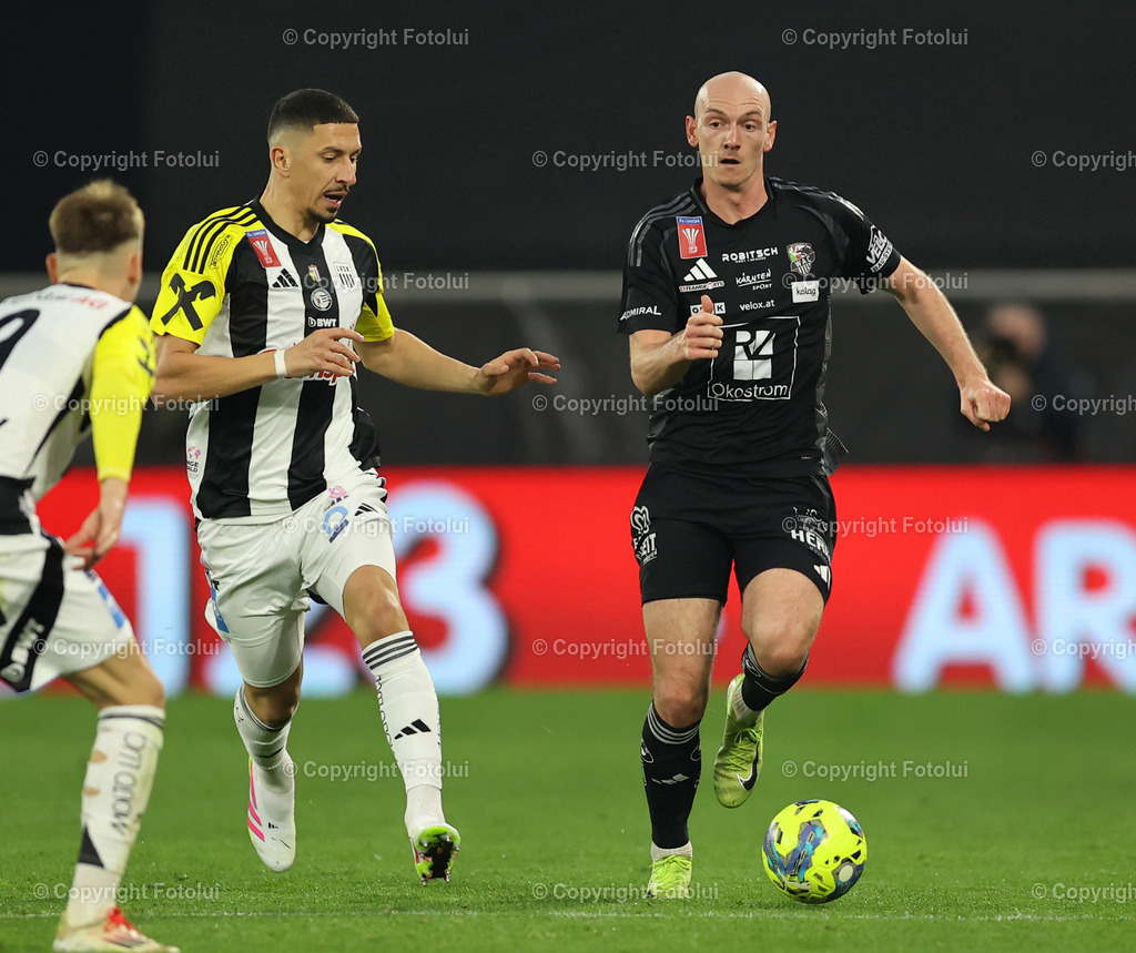 A_LUI_02042025_18 | SPORT FUSS OEFB-CUP HALBFINALE LASK -WAC 02.04.2025 IM BILD:NICOLAS WIMMER (WAC) UND ROBERT ZULJ(LASK) FOTO:FOTOLUI/MW