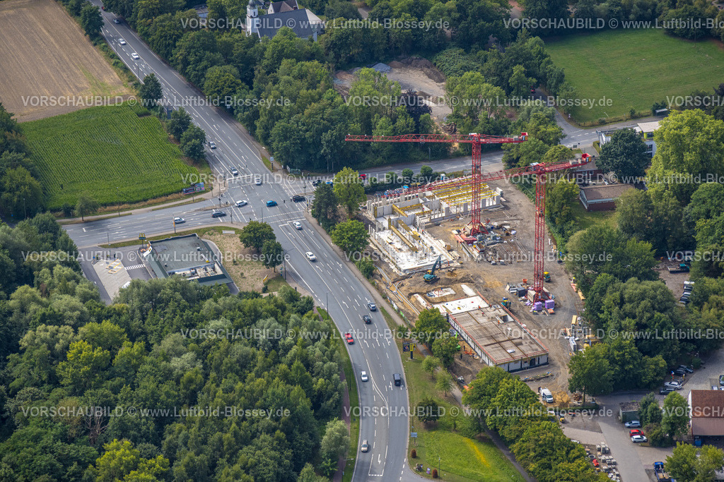 Hamm250701118Rhynern | Luftbild, Straßenkreuzung Werler Straße Bundesstraße B63 und Ostdorfstraße, ehemaliges Gartencenter-Kley an der Ostdorfstraße und Baustelle für geplante Autobahn GmbH, Stadtbezirk Rhynern, Hamm, Ruhrgebiet, Nordrhein-Westfalen, Deutschland