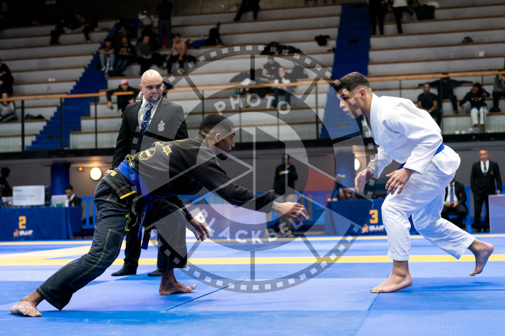 20240121PBB7583 | Fighters compete during the second day of the IBJJF European Championship in Paris, France, on January 21, 2024.