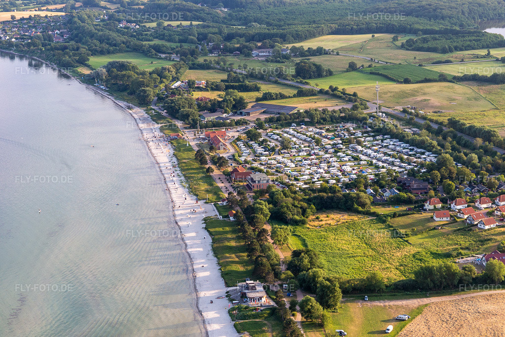 Luftbild: Camping HOLNIS, Ostseecamp Glücksburg - Holnis im Ortsteil Bockholm in Glücksburg im Bundesland Schleswig-Holstein in Deutschland. Foto: IMG_127857.jpg vom 23.07.2021 durch Werner Riehm/FLY-FOTO.de