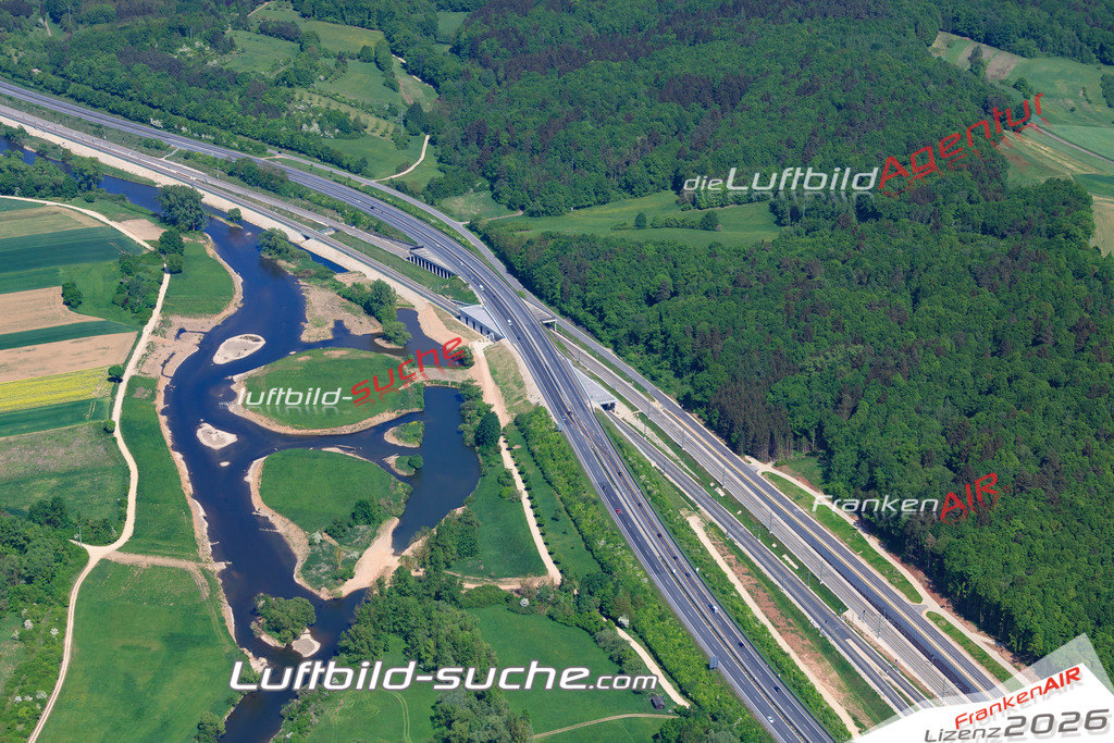 aktuelles Luftbild von Autobahn-ice Breitenguessbach - Luftaufnahme wurde 2018 von https://frankenair.de mittels Flugzeug (keine Drohne) erstellt.