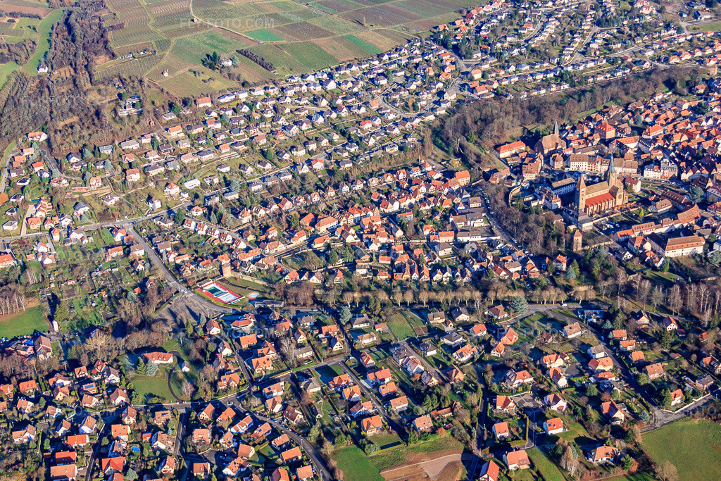 Aerial view: Bd de l'Europe in Wissembourg in the state Bas-Rhin, France. – Photo: IMG_48423.jpg taken on 12/11/2011 by Werner Riehm/FLY-FOTO.com – Resolution of the original: 4611 x 3074 px