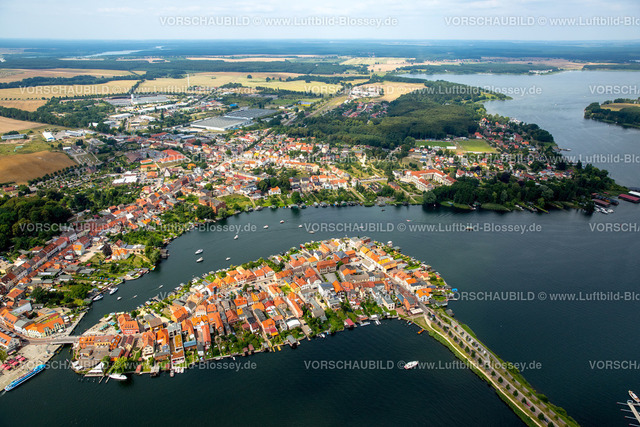 Mueritz16070978Malchow | Insel Malchow mit Hafen und neuer Zugbrücke,  Malchow, Mecklenburgische Seenlandschaft, Mecklenburgische Schweiz, Mecklenburg-Vorpommern, Deutschland