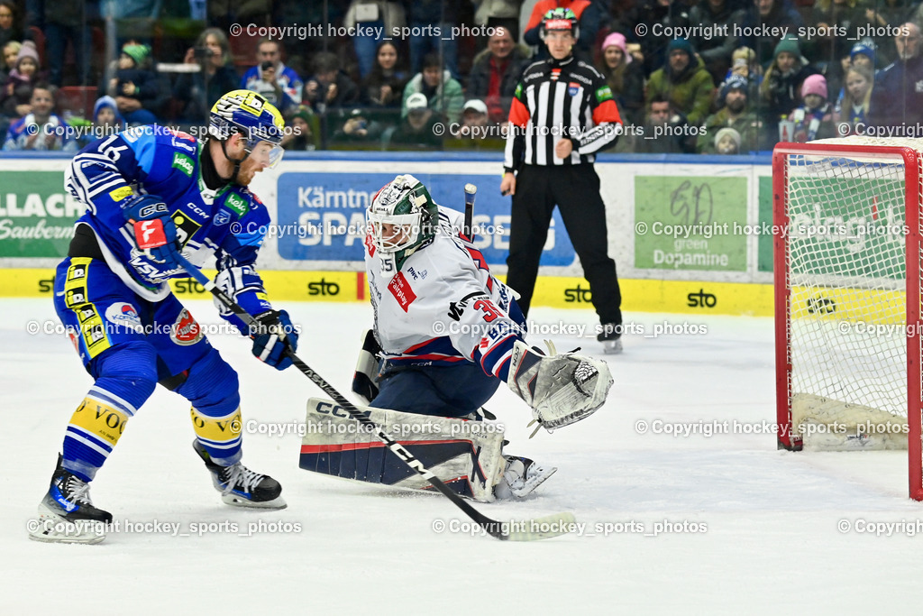EC IDM Wärmepumpen VSV vs. Hydro Fehervar AV19  | #16 HANCOCK Kevin EC VSV, #35 Horvath Dominik HYDRO FEHERVAR, Penalty, Tor EC VSV, EC IDM Wärmepumpen VSV vs. Hydro Fehervar AV19 , EC IDM Wärmepumpen VSV vs. Hydro Fehervar AV19  am 01.01.2025 in Villach (Stadthalle Villach), Austria, (Photo by Bernd Stefan)